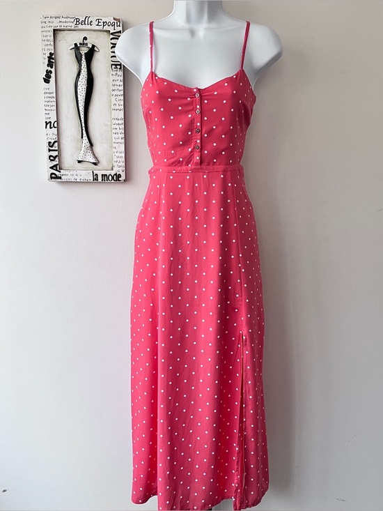 Abercrombie & Fitch Dresses & Skirts - Abercrombie & Fitch Coral Polka Dot Festival Resort Cutout Midi Dress Size XS-S